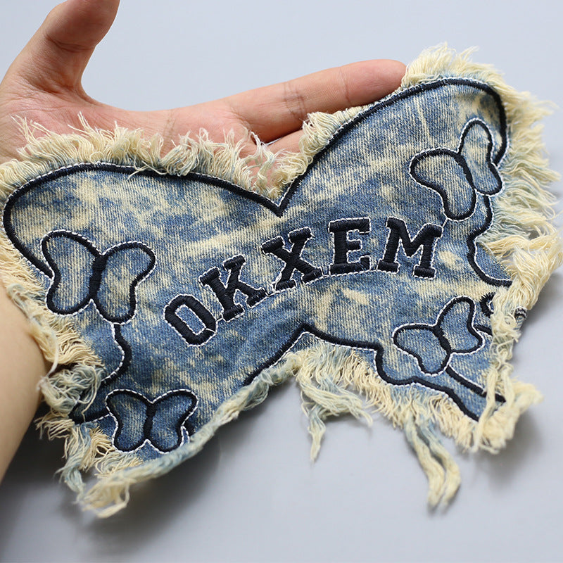 Wholesale Denim Embroidered Butterfly Patches